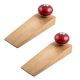 2 Pieces Neon Cherry Round Ceramic Wooden Door Stopper